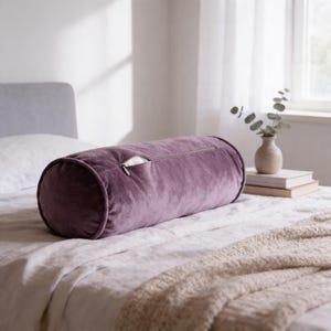 Bolster Pillow with Insert: Soft Velvet - Custom Color Options