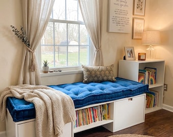 Custom Velvet Seat Cushion Tufted French Style | Bench Cushion, Window Seat Cushion, Sofa Cushion | Handmade Luxury Decor | Any Size