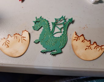 Baby Dragon and Egg Shells  3 pieces to a set