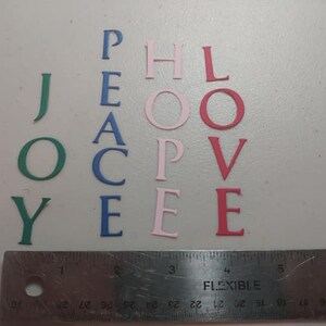 Esperanza, Paz, Amor, Palabra de alegría establecer 4 palabras a un conjunto