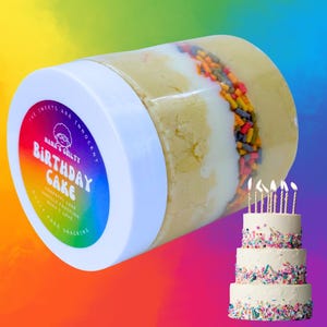 Sugar-Free Birthday Cake Jar: Keto Vanilla Cake with Sprinkles