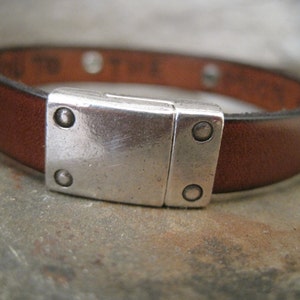 Secret Message Personalized Leather Bracelet image 3