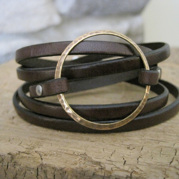 Womens Leather Personalized Charm Wrap Bracelet - Multi-Strand