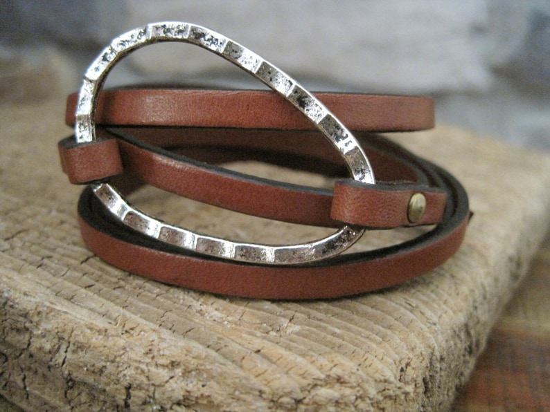 Leather Personalized Charm Wrap Bracelet Item 2881 image 2