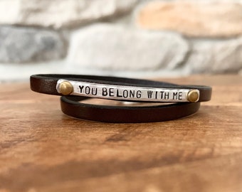 Personalized Leather Multi-Strand Wrap Bracelet