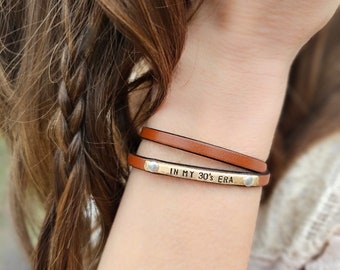 Custom Quote Handcrafted Women’s Leather Wrap Bracelet