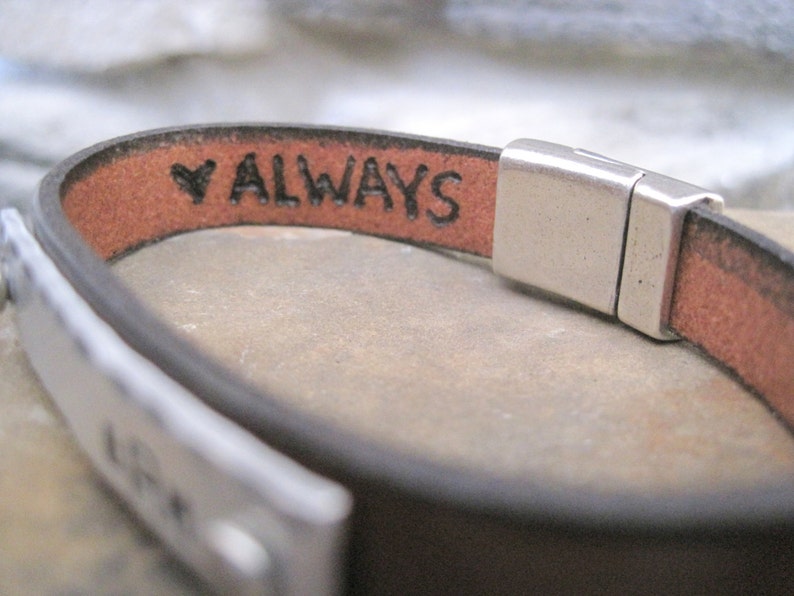 Secret Message Personalized Leather Bracelet image 2