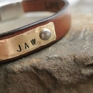 Personalized Leather Cuff Bracelet with Secret Message - Customizable Unisex Accessory