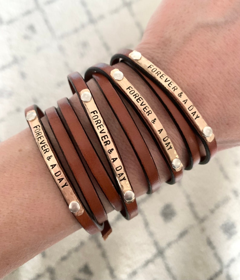 Family Name Personalized Leather Multi-Strand Bracelet for Women image 9