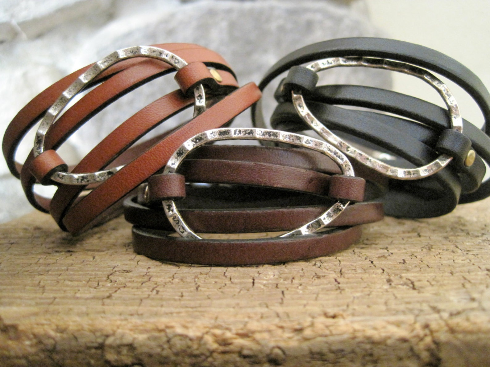 Leather Personalized Charm Wrap Bracelet Item 2881 Etsy