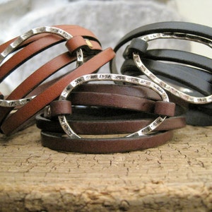 Customized Multi-Strand Leather Personalized Charm Wrap Bracelet image 5