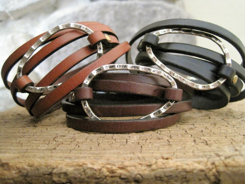 Leather Personalized Charm Wrap Bracelet Item 2881 image 5