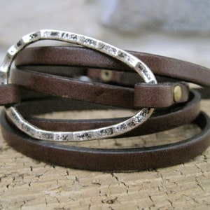 Customized Multi-Strand Leather Personalized Charm Wrap Bracelet image 1