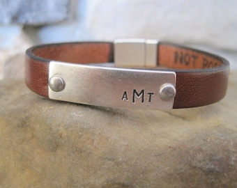 Secret Message Leather Bracelet - Mens, Womens, Childrens Custom Bracelet