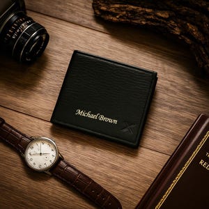 Handmade Leather Wallet - 7 Card Slots, Transparent ID Windows, Hidden Compartments, Divided Cash Section, Durable and Compact Unisex Design