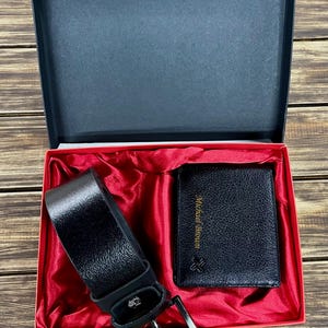 Benutzerdefinierte Ledertasche und Brieftasche Set - personalisiertes Geschenk für ihn, stilvoll und langlebig mit Kartenfächern, geräumiger Aufbewahrung, ideal für besondere Anlässe