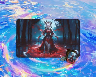 TCG Playmat |  Scarlet Beauty Playmat |  24"x14" | Playmat | Custom Playmat