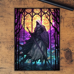 Koszulki na karty: Koszulki z witrażem Knight najwyższej jakości, odpowiednie do wszystkich kart TCG Wysokiej jakości folia/hologram