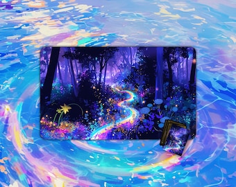TCG Playmat |  Starlit Rainbow Road Playmat |  24"x14" | Playmat | Custom Playmat