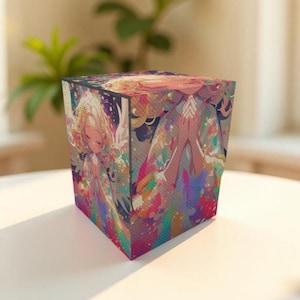 Rainbow Angel Prayer Deck Box - Anime Characters, 150 Storage Collectible Deck Boxes, Custom Leather Deck Boxes