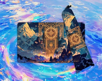TCG Playmat | Warrior & Mystic Gate Playmat |  24"x14" | MTG Playmat | Custom Playmat