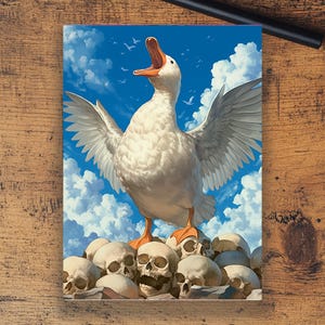 Fundas para cartas, fundas para cartas TCG, fundas con arte personalizado, fundas con temática de ganso y calavera, fundas para juegos de cartas, fundas para cartas mágicas