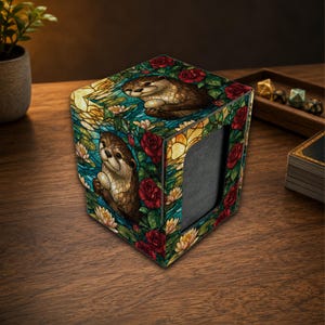 Deck Box With Commander Display, Fit for MTG/TCG, Otter Rose Garden, Holds 100+ Sleeved Cards