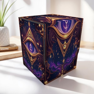 Verzauberte lila Deck-Box - Anime-Stil, 200 Lagerungs-Sammel-Deck-Boxen, kundenspezifische Leder-Deck-Boxen