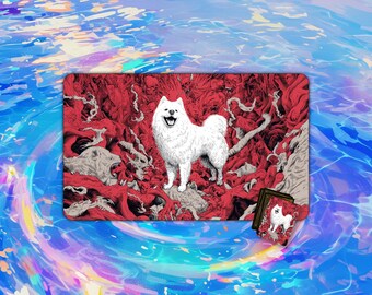TCG Playmat |  Hellscape Samoyed Playmat |  24"x14" | Playmat | Custom Playmat