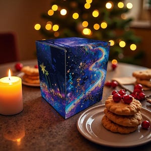 Starlit Rainbow Road Deck Box, 150 Storage Collectible Deck Boxes, Custom Leather Deck Boxes