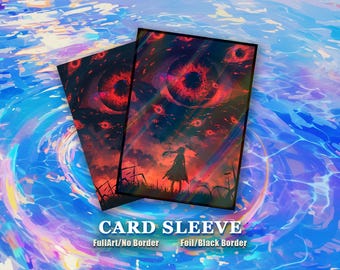 MTG カードスリーブ: 巨大な目と少女の高品質スリーブ、すべての TCG