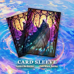 MTG Card Sleeves: Stained Glass Knight – TCG Protection for Magic, Pokémon, and More