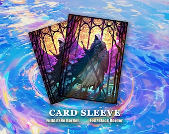 buy mtg card sleeves MTG Card Sleeves: Stained Glass Knight – TCG Protection for Magic, Pokémon,  and More