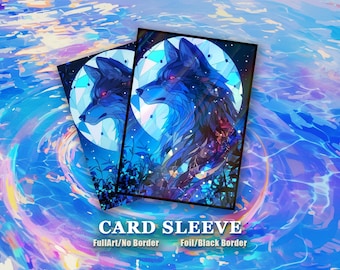 MTG Card Sleeves: Stained Glass Wolf – TCG Protection for Card Games