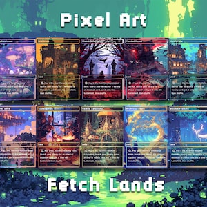 Pixel Art Style Mega Land Pack, 50 Unique Borderless Custom Proxy Lands ...
