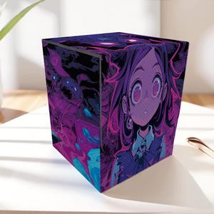 Demonic Bookworm Deck Box - Anime Characters, 200 Storage Collectible Deck Boxes, Custom Leather Deck Boxes