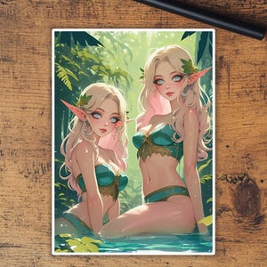 Pochettes pour cartes : Elves in a Forest Pochettes de qualité supérieure, adaptées à tous les tcg, brillant de haute qualité