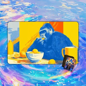 Tapis de jeu Gorilla's Citrus Snack | de bureau et tapis de souris | Tapis de jeu