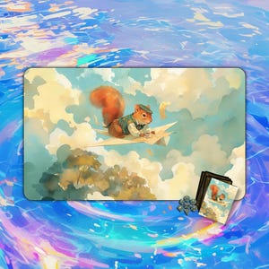 Tapete de juego/alfombrilla de escritorio y alfombrilla de ratón/alfombrilla de juego de Aerial Squirrel Voyage