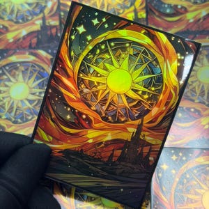 MTG Card Sleeves,Stained Glass Sun Magic Card Sleeves,Matte/Foil Sleeves,Suitable for all TCG Cards