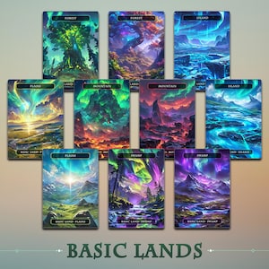 50 Basic Lands. 50 proxy cards