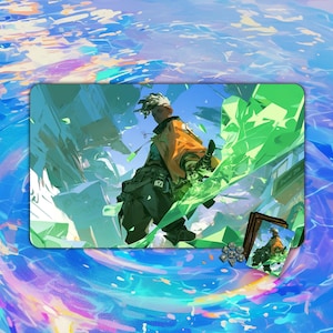 Tapete de juego/alfombrilla de escritorio y alfombrilla de ratón/tapete de juego de Green Blade Guardian