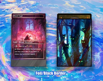 MTG カードスリーブ: 神秘の森の黒猫の高品質スリーブ、すべての TCG