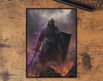 Foil Card Sleeves: Dark Fantasy Knight Top Quality Sleeves, Suitable for all tcgs High Quality