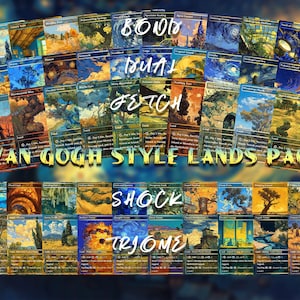 Mega EDH land pack (50 cards) Van Gogh Style Lands set of 50 unique borderless custom proxy lands High quality lands for EDH or cEDH