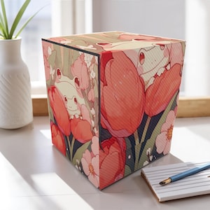 Cute Frogs Deck Box - Anime Style, 150 Storage Collectible Deck Boxes, Custom Leather Deck Boxes