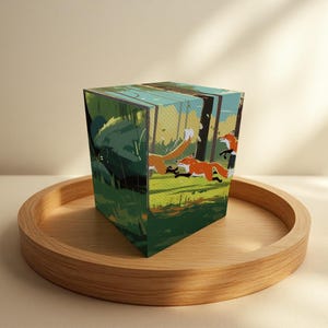 Foxes in the Wind Deck Box, 150 Storage Collectible Deck Boxes, Custom Leather Deck Boxes