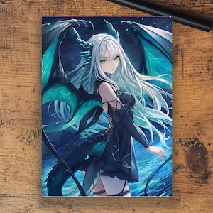Fundas para cartas: Chica con alas de dragón, fundas de alta calidad, aptas para todas las cartas TCG