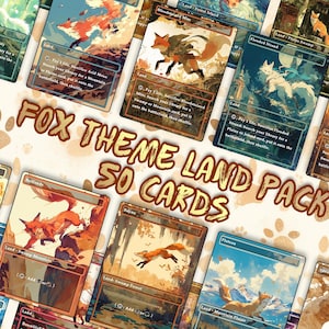 Fox Theme Mega Land pack, 50 unique borderless custom proxy lands High quality lands