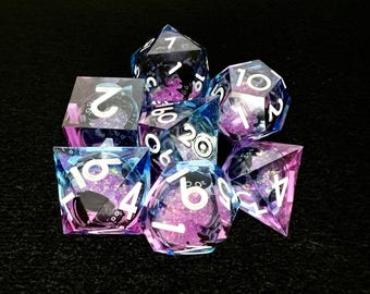 キャットギャラクシー リキッドコア D&D ダイスセット – ロールプレイングゲーム用樹脂多面体、MTGダイス、ダイスセット